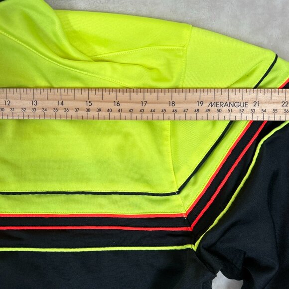Adidas Ventex Track Jacket | Neon Yellow Black Red Stripes | Retro 90s - Picture 12 of 13